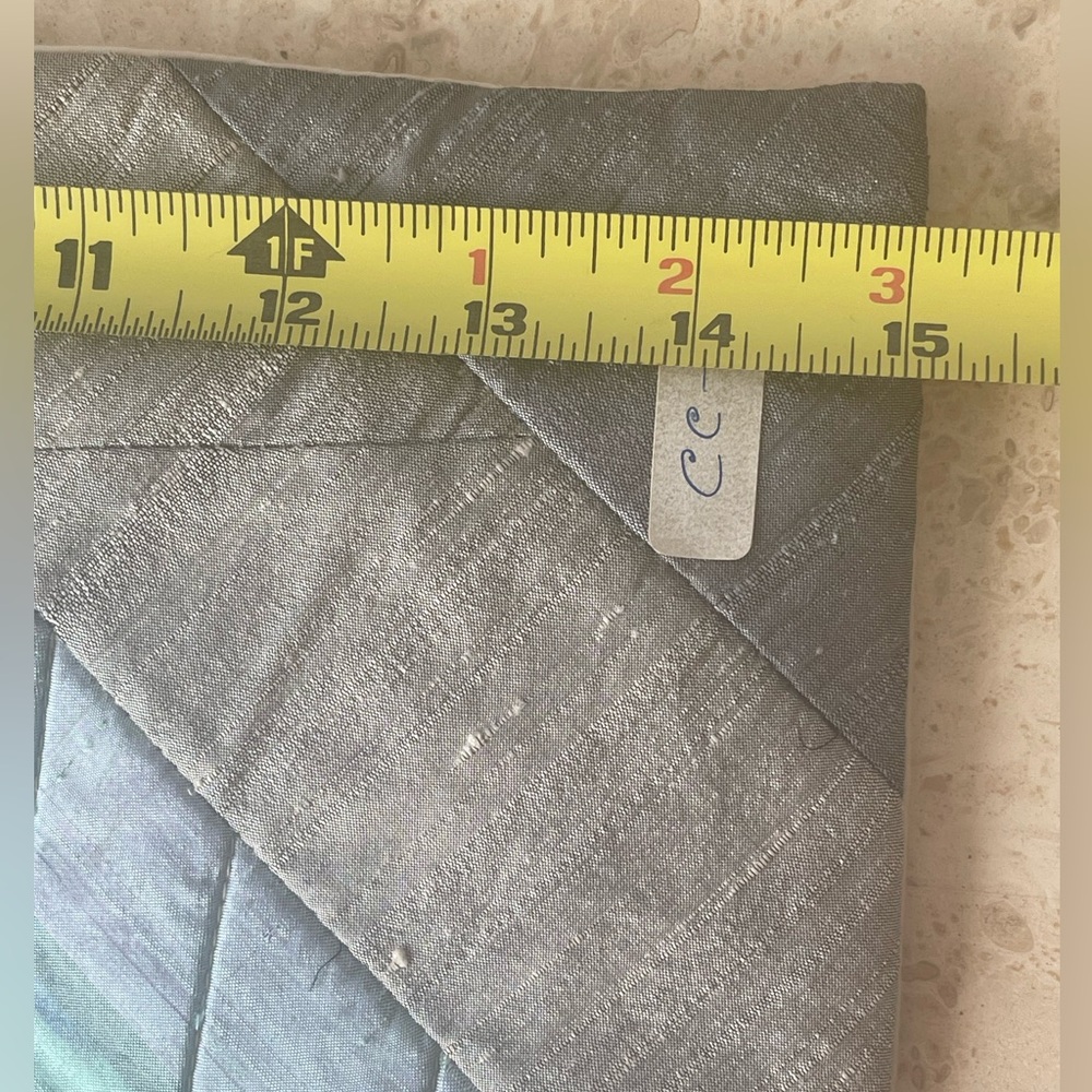 Blue Gray Iridescent Design Silk Euro Sham With Zipper On Back NEW - Picture 6 of 10